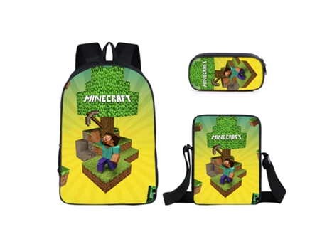 KOHREE Mochila escolar para estudiantes de Minecraft, juego de tres piezas