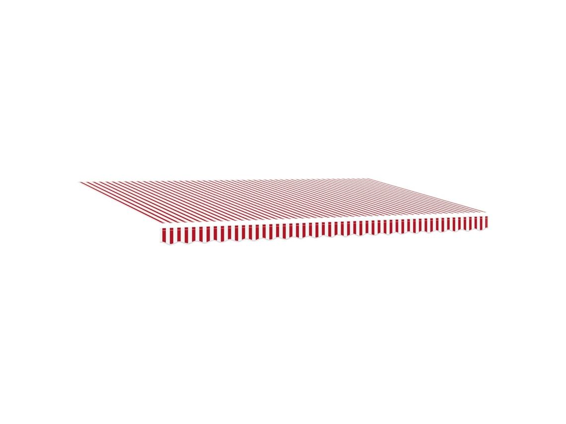 Maison Exclusive - Toldo Retráctil Manual Red And White 500 X 350 Cm Tela