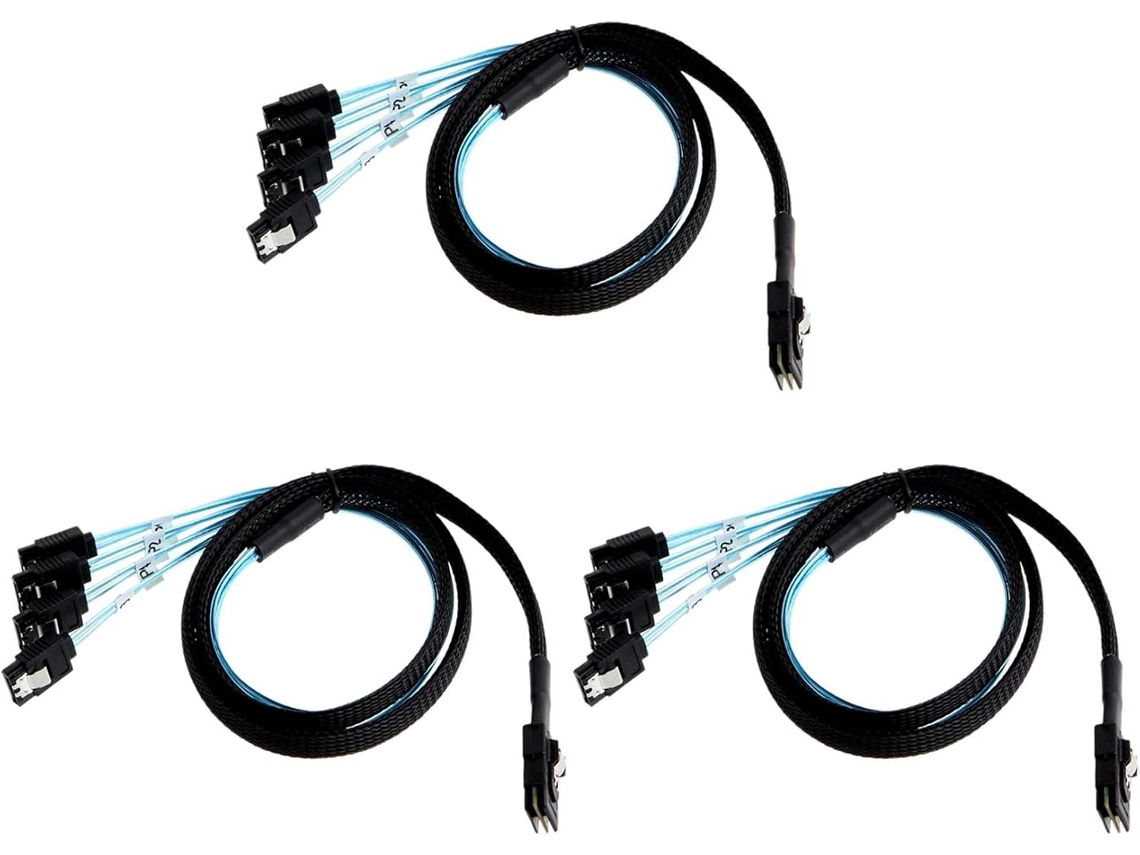 3 Cables Mini Sas De 36 Pines (sff-8087) Macho A 4 De 7 Pines, Host/controlador, Destino/fondo