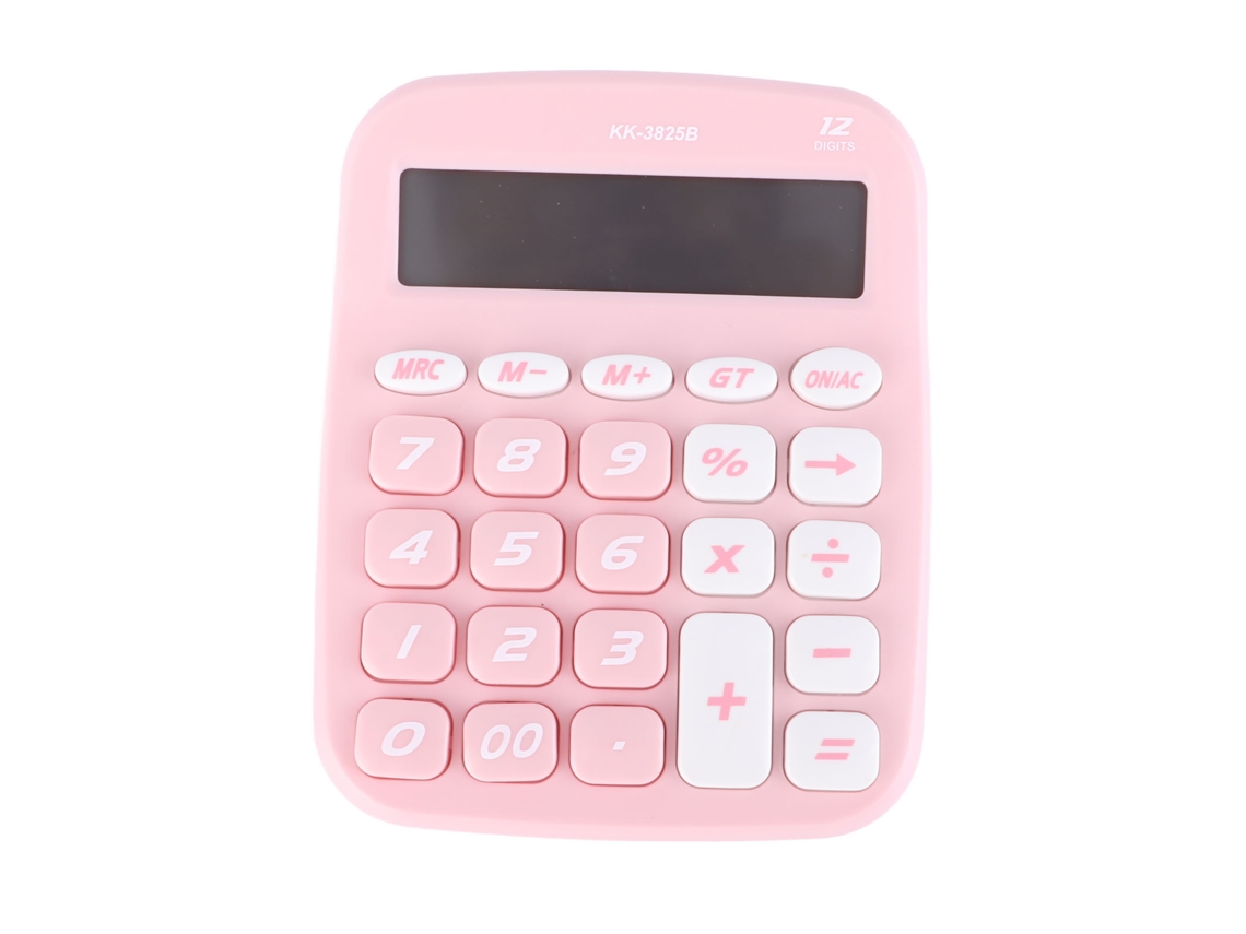 Calculadora de sobremesa YHL con botones grandes, funciona con pilas, para el hogar, la escuela y la oficina, color rosa.