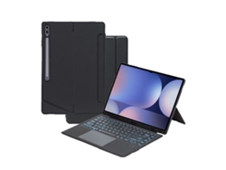 Funda de cuero para Samsung Galaxy Tab S10 Ultra con teclado Bluetooth retroiluminado desmontable y panel táctil Zruxe