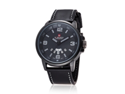 Reloj Casual Para Hombre Naviforce, Resistente Al Agua, Correa De Pu, Cuarzo, Blanco