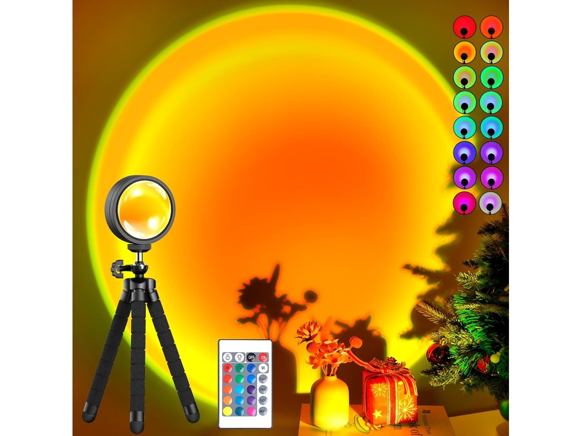 Projetor De Luz Para Pôr Do Sol Com Interface Usb, Ideal Para Decoração Estética Em Salas De Estar E Quartos Hexinyigjly