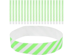 Pulseiras Descartáveis De Papel Listrado Verde, Pacote Com 100 Unidades, Decorativas E Delicadas Para