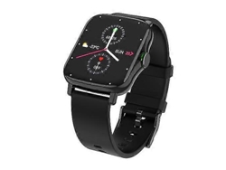 Reloj inteligente con pantalla Infinity de 1,69 pulgadas, monitor de frecuencia cardíaca, temperatura y llamadas Bluetooth Ly Ebike (negro)