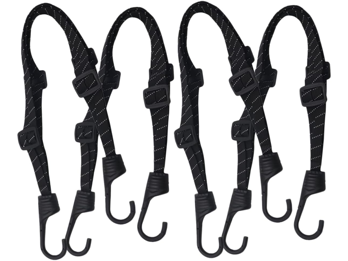 Ciieeo Juego De 4 Correas Fijas Ajustables De Nailon Con Ganchos Para Equipaje De Bicicleta, Correas