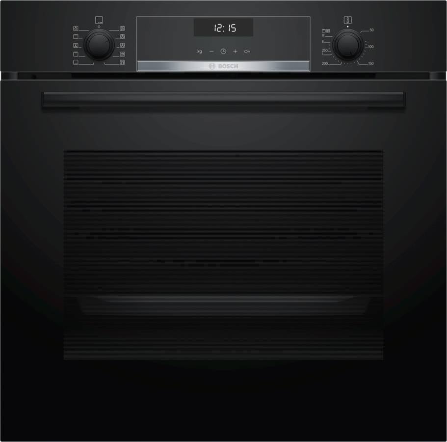 Horno Bosch Hba5370b0 60cm 7 funciones negro 71l grill cristal multifuncion abatible 10 recetas gourmet clip rails independiente display lcd 71 59.4 5370b0 6