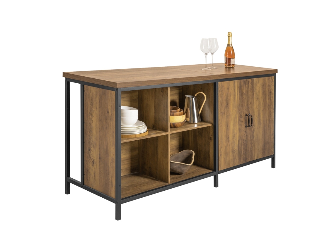 Aparador SOBUY KNL01-F (Marrón - MDF, Hierro - 170 x 60 x 89 cm)