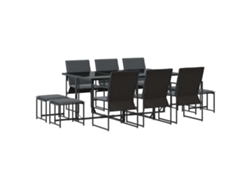 Maison Exclusive - Conjunto De Comedor De Jardín 11 Pcs Negro Acero