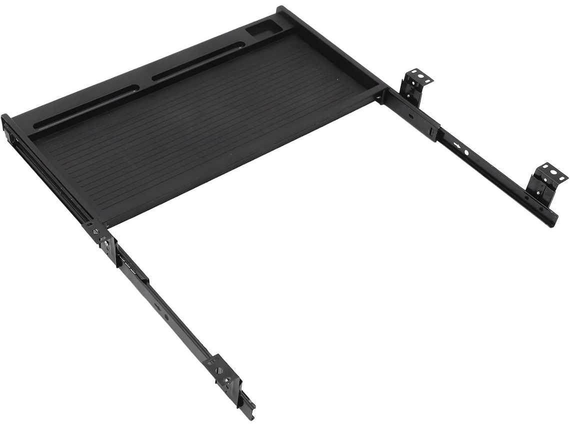 Bandeja Deslizante Para Teclado Para Debajo Del Escritorio, Color Negro Con Cajón Integrado, Resistente Y A Prueba De Arañazos.