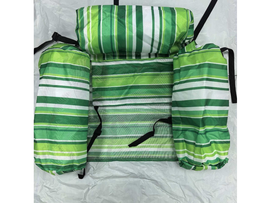 Pack De 2: Sillón Flotante Inflable Adulto A Rayas Verdes, Reforzado. Para Piscina, Playa Y Lagos, Ocio Veraniego.