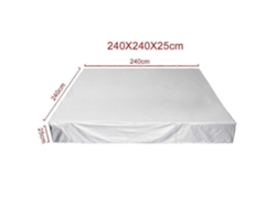 Lona Impermeable De Polietileno Multiuso, Plateada, 240x240x25cm, Tela Oxford Recubierta, Resistente A Agua, Nieve, Polvo Y Sol