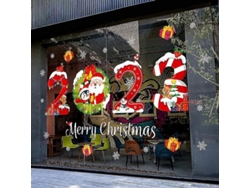 Pegatinas Navideñas Para Ventanas Con Diseño De Papá Noel Y Gnomo, Autoadhesivas, Para Tiendas Y Oficinas (2023).