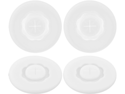 Tapas de silicona reutilizables para vasos, juego de 4, transparentes, 90 mm, con orificio, Gokoco