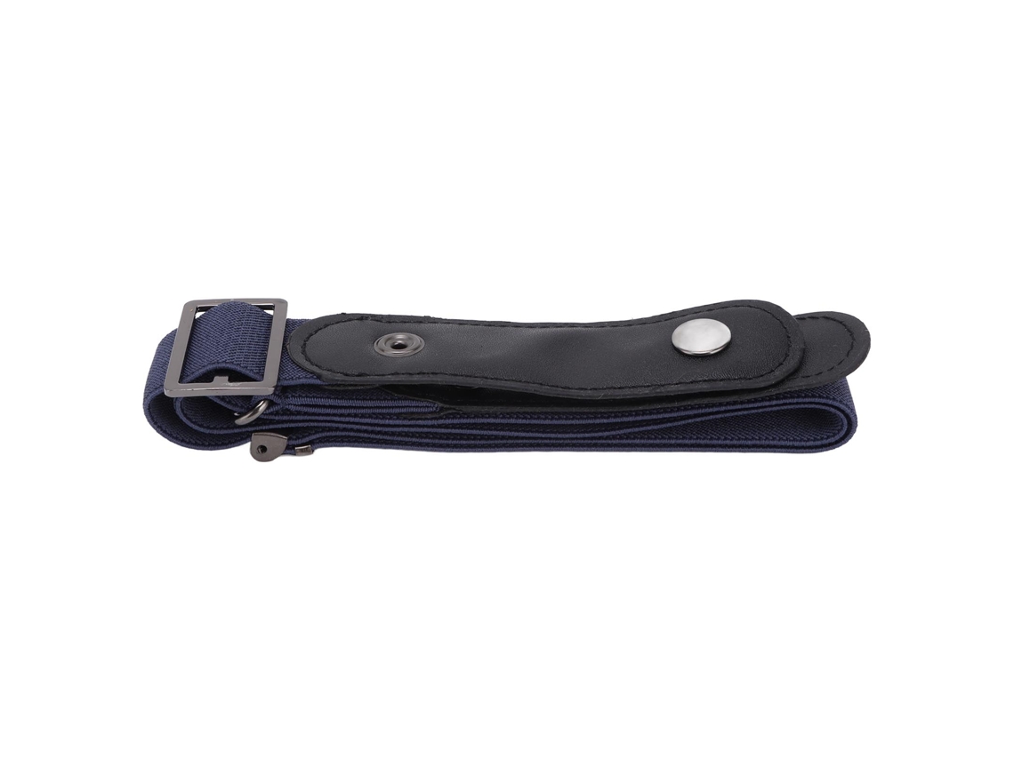 Cinturón Ajustable De Tela Elástica Sin Costuras Para Mujer, Ideal Para Pantalones Y Suéteres - Azul Oscuro