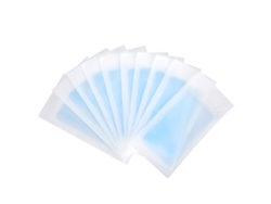 10 tiras azules de cera depilatoria para piel, cuerpo y rostro.