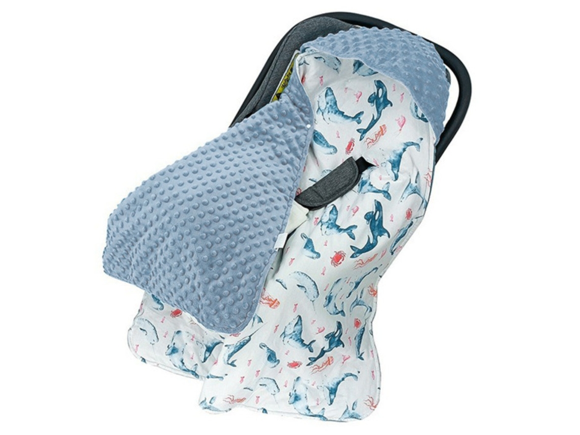 Manta Portabebés Para Silla De Coche, Cochecito Y Capazo, Verano 90x90 Cm Digitallab Azul (cesta No Incluida)