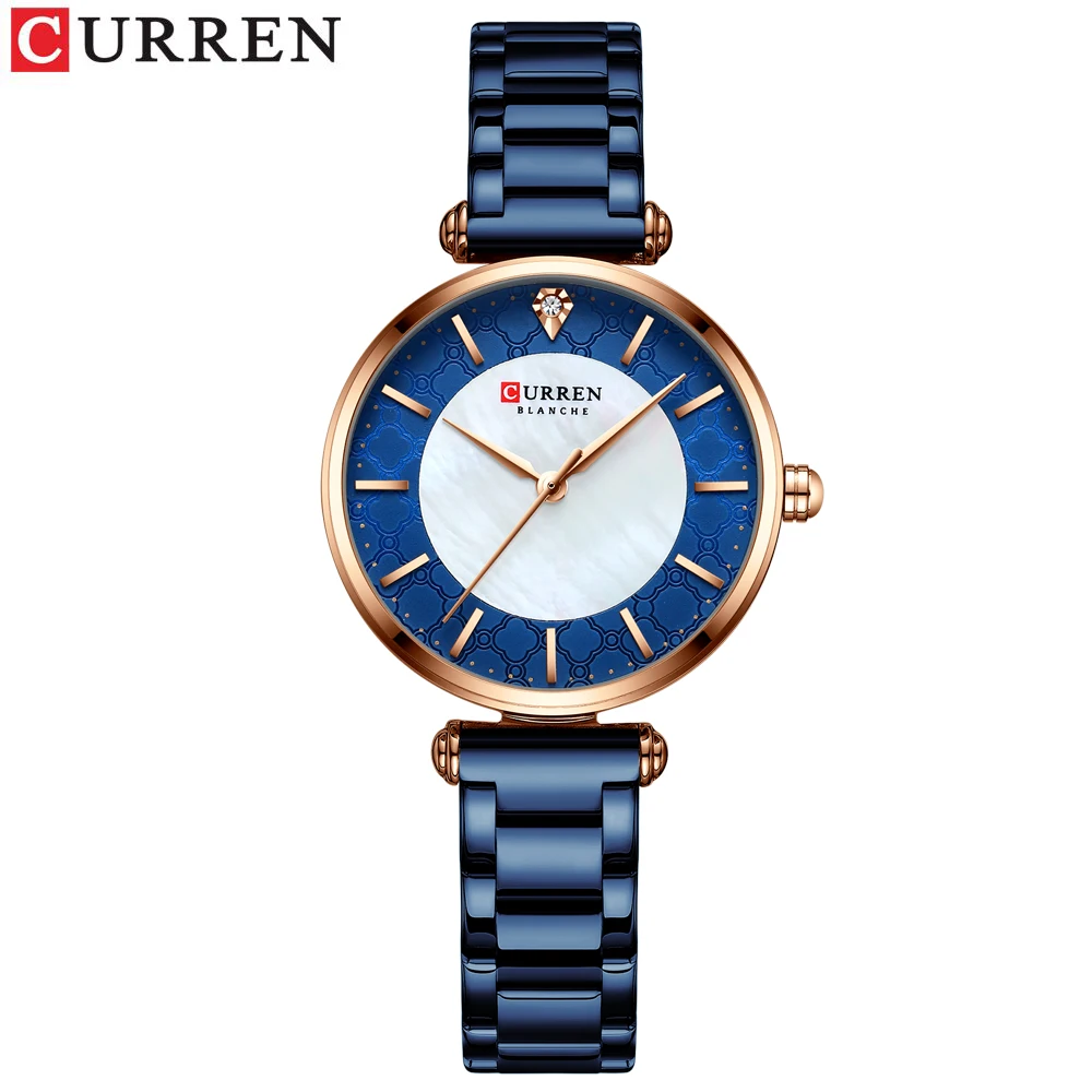 (azul) Elegante Reloj De Acero Inoxidable Para Mujer