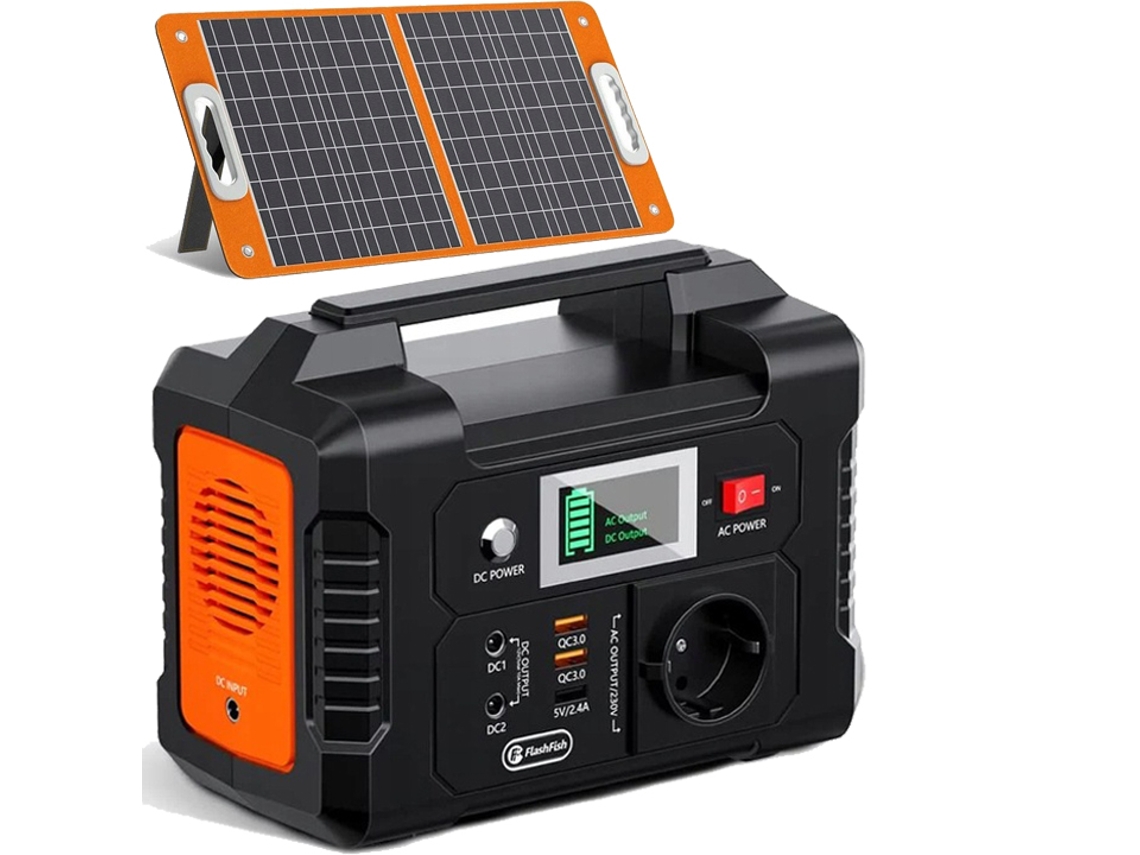 Power Bank FLASHFISH E200 200W 151Wh+FLASHFISH Tsp100W Panel Solar