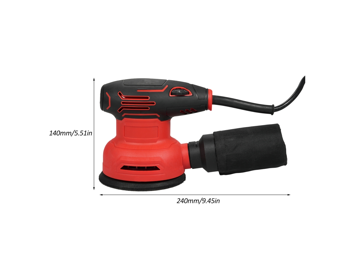 Lijadora Orbital Aleatoria De 300 W Con 6 Velocidades, 5000-12000 Rpm, 12 Papeles De Lija Y Bolsa Para El Polvo.