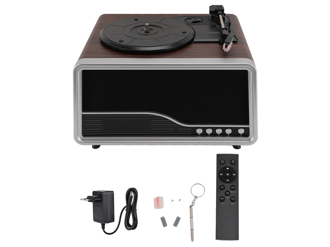 Tocadiscos Retro Nostálgico Usb Inalámbrico Con Control Remoto, Doble Canal, Fonógrafo Bt Para Sala De Estar, Café, Enchufe De La Ue De 100 A 240 V