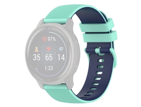 Correa de Silicona 20mm para Garmin Venu2 Plus/Vivoactive 3/Vivomove - bebe azul/azul oscuro