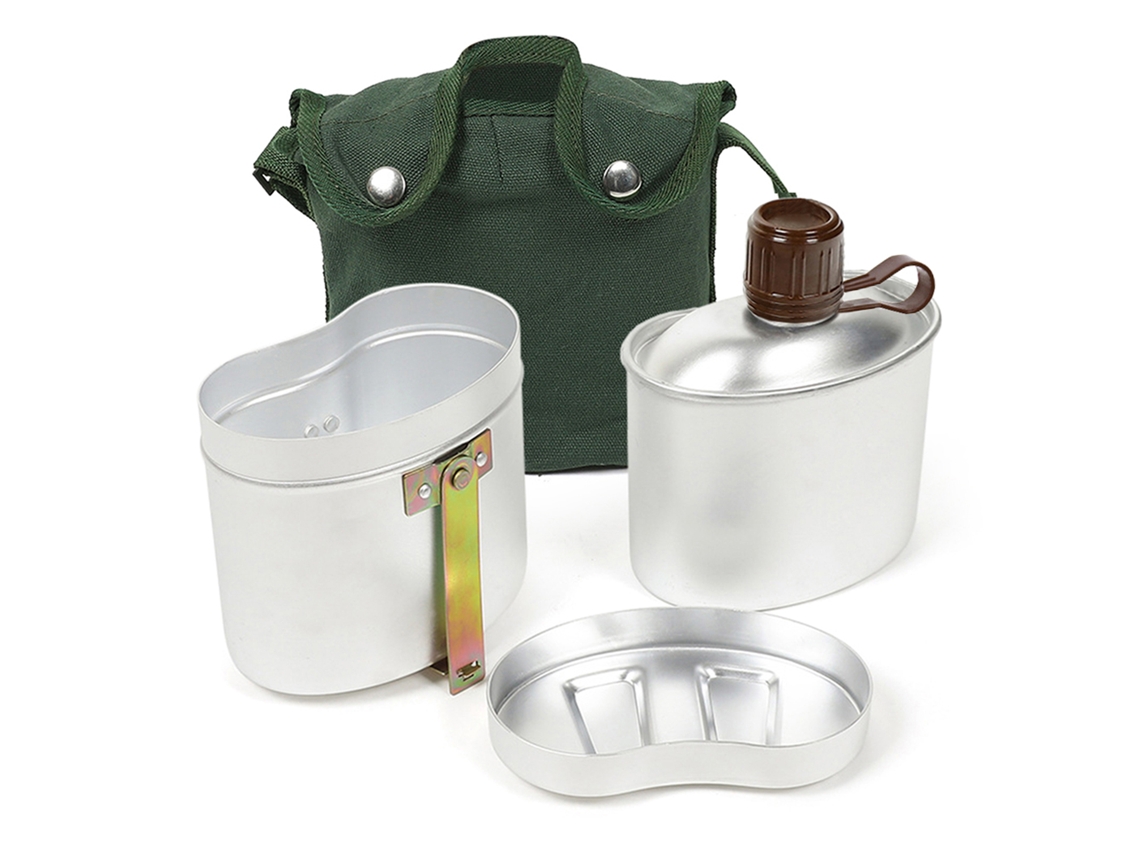 Juego De Botella De Agua Portátil De Aluminio Con Vaso Y Tapa Para Acampar, Hacer Senderismo Y Picnics.