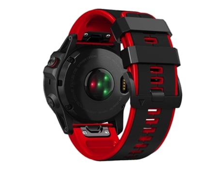 Correa de Silicona dos colores 26mm para Garmin Tactix 7 Pro/Fenix 7X/Fenix 6X Pro - negro/rojo
