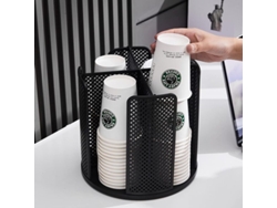 Dispensador De Vasos Giratorio De 360°, Organizador De Vasos Para El Hogar, La Cocina Y La Oficina (negro)