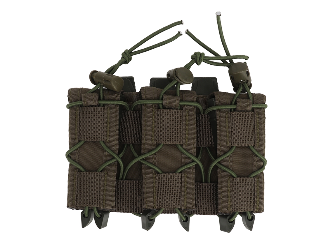 Urbannova-funda Triple Mag Molle 9mm Apertura Abierta Verde Corta