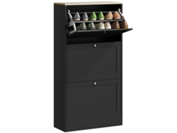 Organizador Con 3 Cajones, 18 Pares, Acabado Negro.