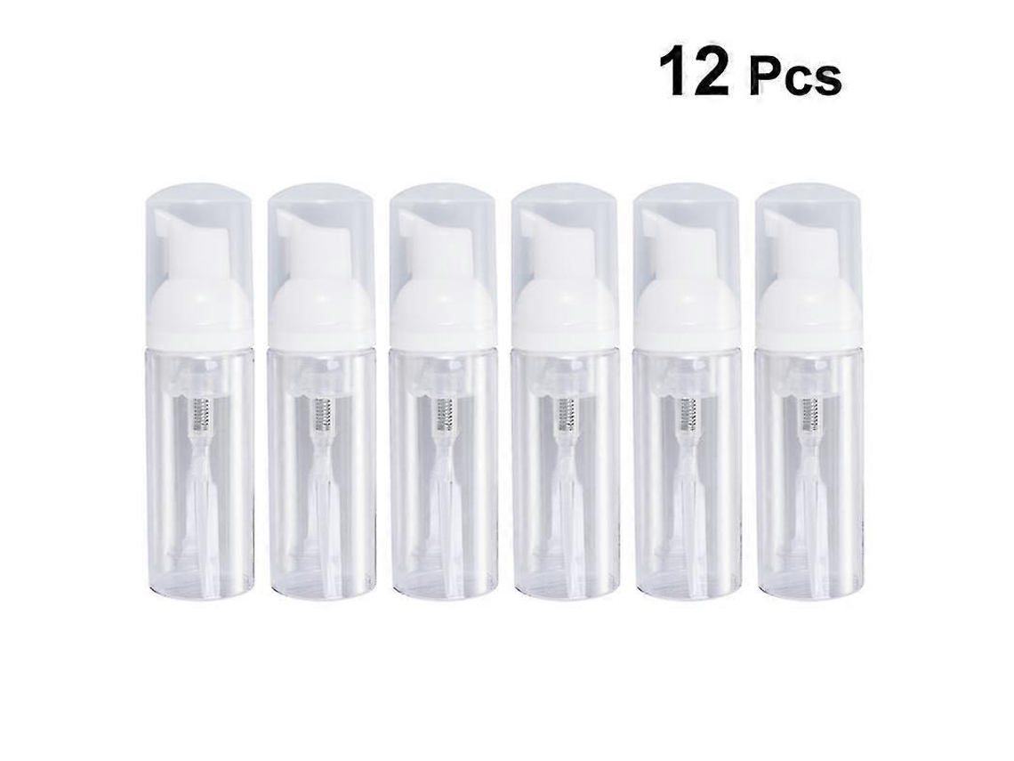 12 botellas de plástico de 60 ml con dispensador de espuma para champú, limpiador facial, jabón líquido Rosewell (transparentes)