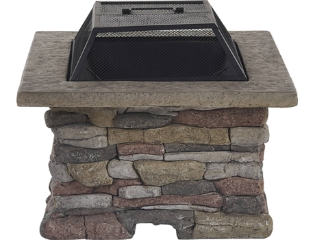 Chimenea rectangular gris claro BELIANI Kelud