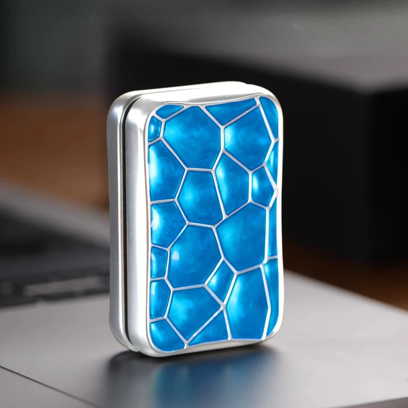 (azul) Spinner De Aleación Magnética Para Aliviar El Estrés Con Tarjeta Giratoria Mecánica Deslizante Táctil
