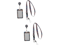 De Porta-crachá Nuobesty De 2 Peças Com Cordão E Estojo Com Estampa Floral Para Professores, Alunos E...