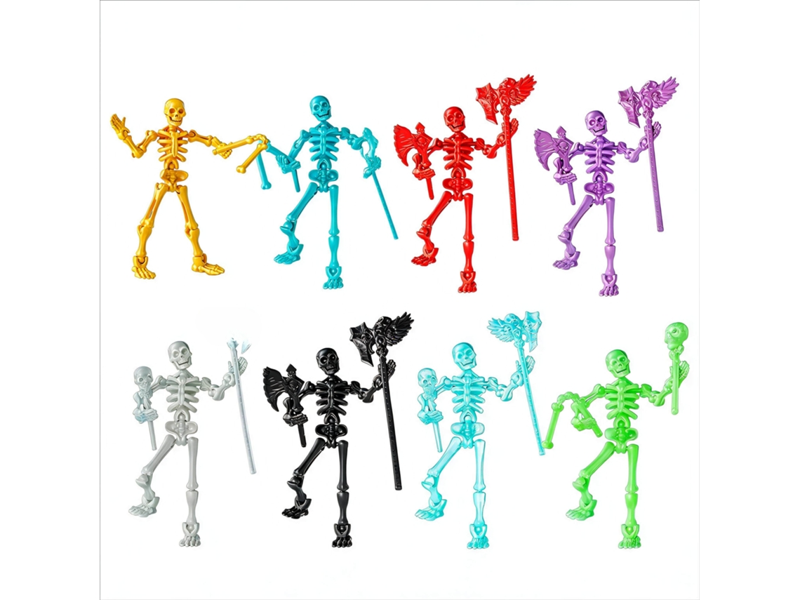 Figura De Esqueleto De 13 Cm De Henten Home, Articulada Y Móvil, Para Coleccionistas Como Decoración De Mesa (8 Piezas)