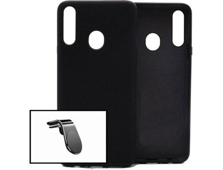 Carcasa + Soporte Magnético L Safe Driving Samsung Galaxy A20s PHONECARE Silicona Liquida Negro