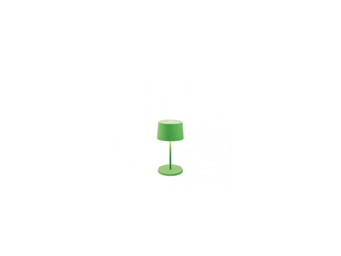 Lámpara de mesa LED Olivia pro mini verde manzana recargable y regulable ZAFFERANO