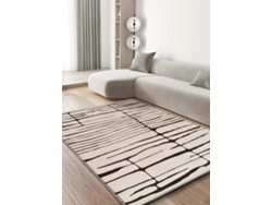 Alfombra Interior Moderno - Atticgo - Retro Blanco / Negro 80x150 Cm