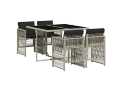 Maison Exclusive - Set Comedor De Jardín 5 Pzas Cojines Ratán Sintético Gris Claro