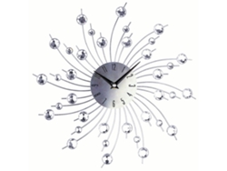 Reloj de pared Sunburst con diseño de flor metálica plateada y purpurina para sala de estar, oficina, decoración moderna 3D Jeiibrzui