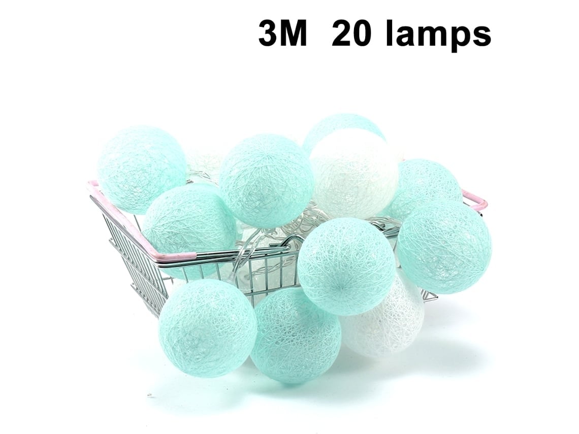 Lámpara Led De Cuento De Hadas Con Bolas De Algodón, Funciona Con Pilas, Ideal Como Luz Nocturna De Interior, Bajo Consumo Energético, Model