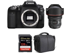 Kit Cámara Réflex CANON EOS 90D + EF 11-24mm f/4L USM + SanDisk 128GB + Bolsa