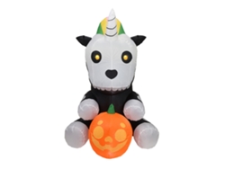 Esqueleto de juguete inflable, impermeable y plegable, con luz LED, para decoración de Halloween y jardín en 2026.