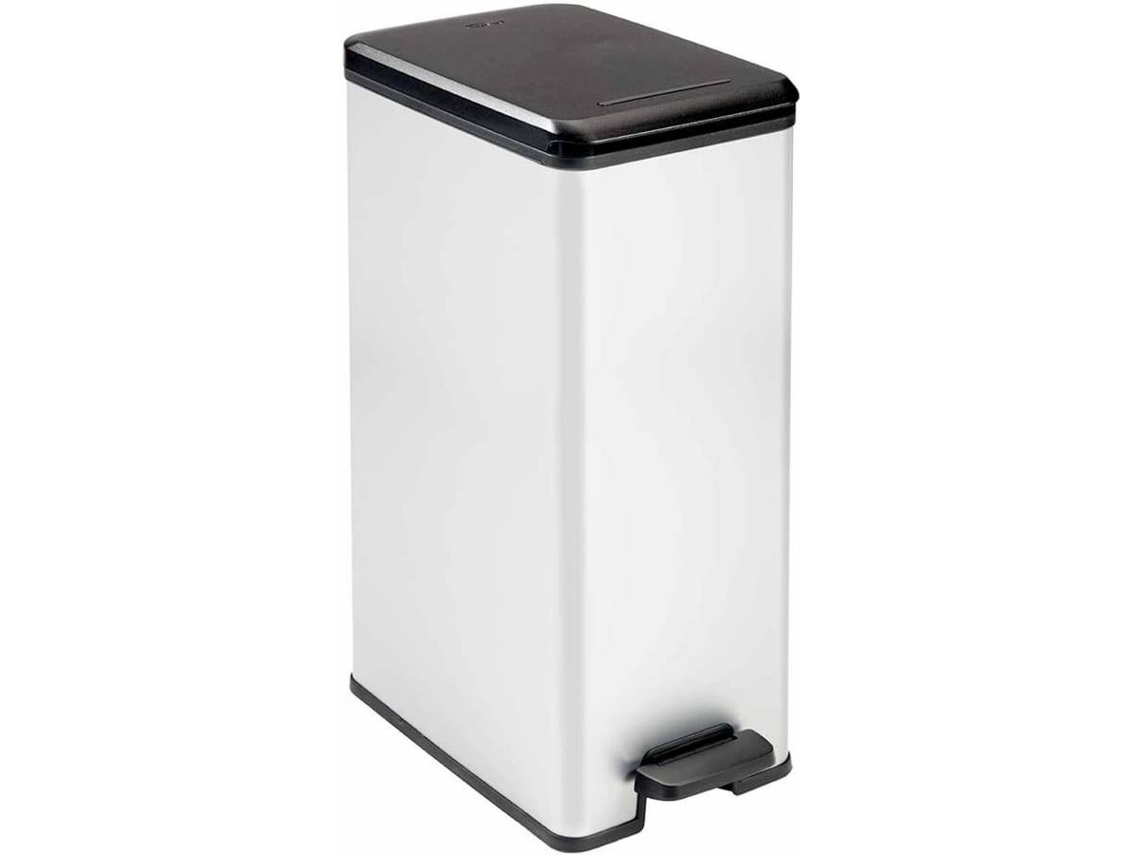 421867 Curver "Deco" Slim Pedal Bin 40 L Silver 240640