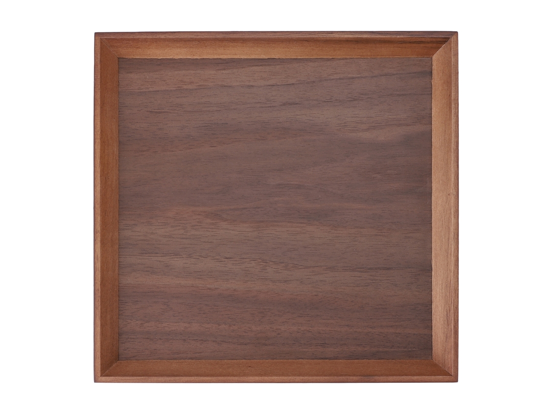 Bandeja Decorativa De Madera Con Bordes Elevados, Multifuncional Para Servir Alimentos, 20x20cm