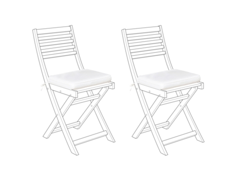 Conjunto de 2 cojines para sillas de jardín blanco BELIANI Fiji