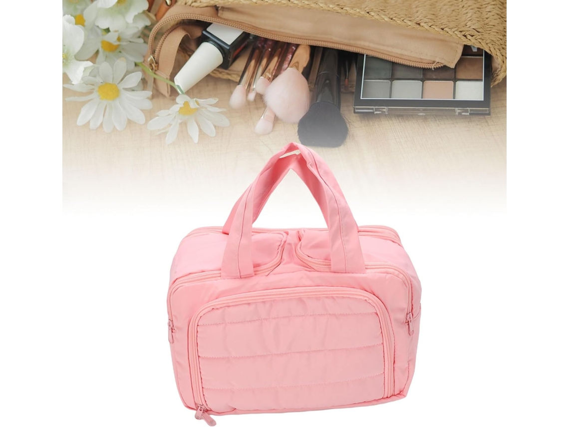 Neceser De Viaje, Organizador De Cosméticos Impermeable Con Amplia Abertura Y Bolsillos Para