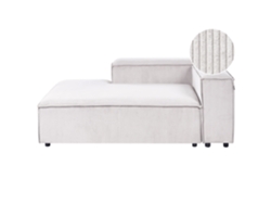 Chaise Longue Derecha Beliani Ardal De Bombazine Blanco 119x180x68