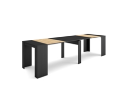 Consola extensible | Cocina, Comedor | 300 | Para 14 personas | Mesa de comedor | Negro y roble Duérmete Online